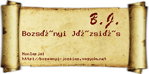 Bozsányi Józsiás névjegykártya